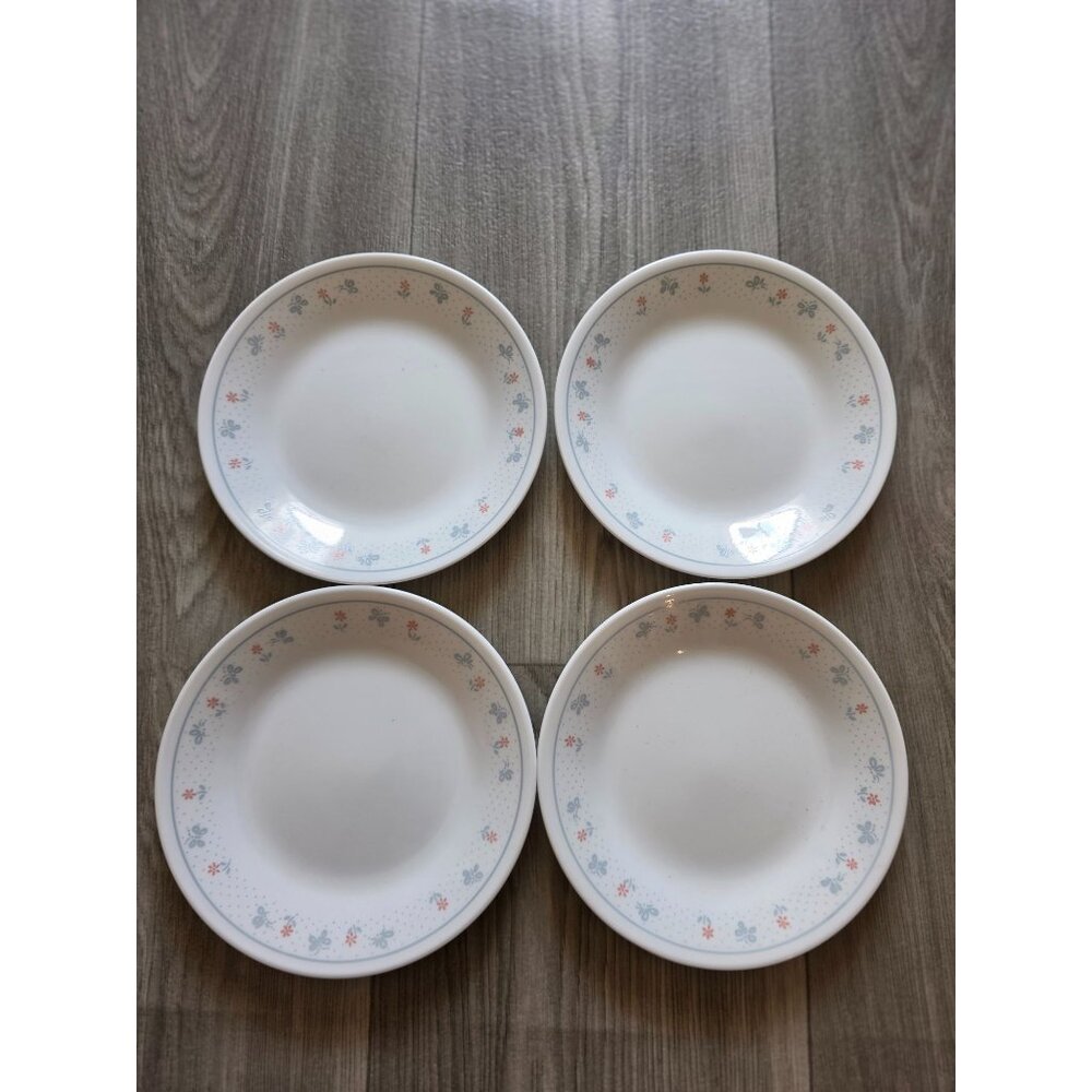 Set Of 4 Corelle Country Pride Saucers 7" Floral Design